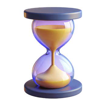 beautiful minimalist 3D Hourglass Illustration, Time Management Concept premium png