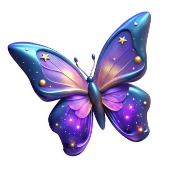 magnificent classic Cosmic Butterfly 3D Render high resolution png