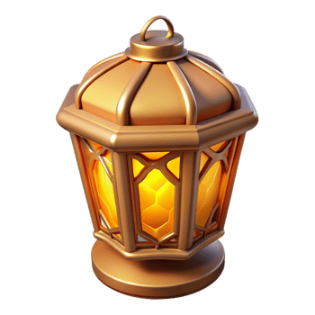 extraordinary contemporary Golden Lantern 3D Render high quality png