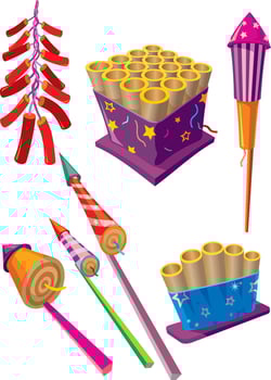 Firecrackers for Colorful Holiday Celebration vector