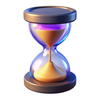 magnificent minimalist 3D Hourglass Illustration Time Management Concept exclusive png