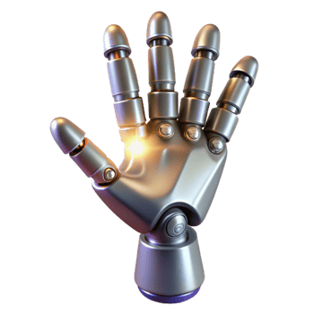extraordinary classic Metallic Robotic Hand 3D Render genuine png