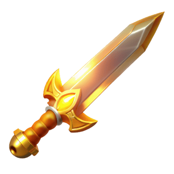 serene rustic Golden Fantasy Sword 3D Illustration professional png