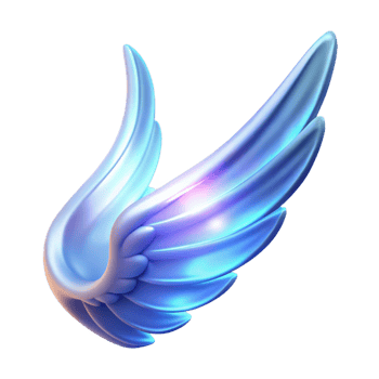 stunning minimalist 3D Render Blue Angel Wings Graphic premium png