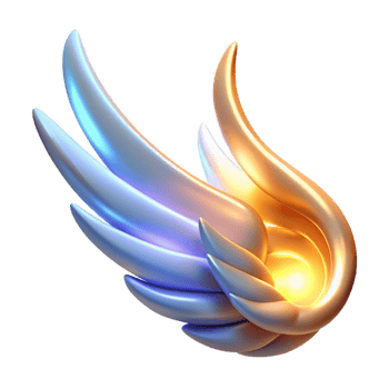 elegant classic 3D Render Golden Blue Wings Abstract Background 4K png