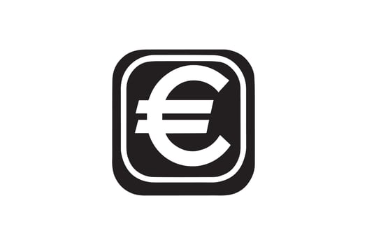 Euro sign icon illustration vector
