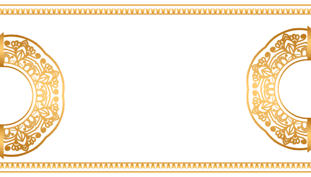 Luxury golden mandala islamic invitation wedding card transparent background rectangle style png