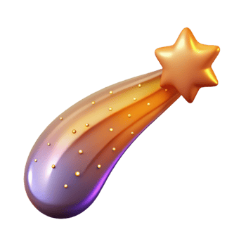 wonderful modern 3D Render Golden Star Trail premium png