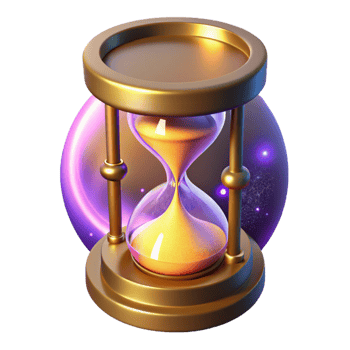 dramatic vintage Golden Hourglass 3D Render high resolution png