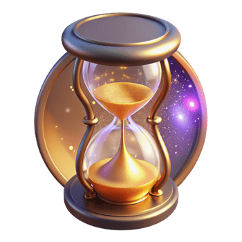 impressive contemporary Golden Hourglass 3D Render high resolution png