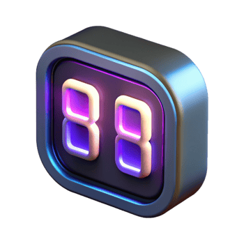 stunning minimalist Neon 3D Number 88 Digital Display authentic png