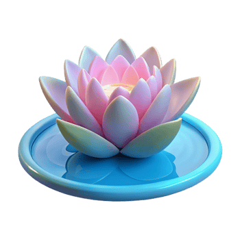 beautiful modern 3D Lotus Flower Water Lily Bloom Illustration detailed png
