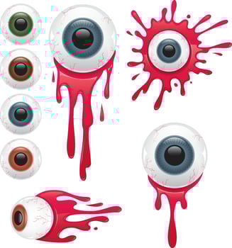 Eyeballs and Blood Drips for Halloween Decor vector