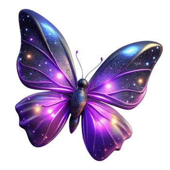 wonderful creative Cosmic Butterfly 3D Illustration premium png