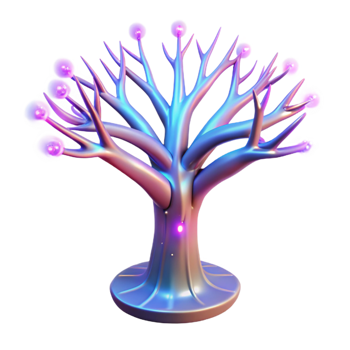 wonderful creative Iridescent 3D Tree Illustration authentic png
