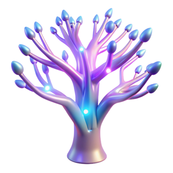 magnificent artistic Glowing 3D Tree Illustration genuine png