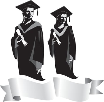 Male and Female College Graduates vector
