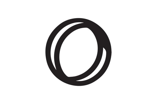 An oval shaped object with a black outline vector