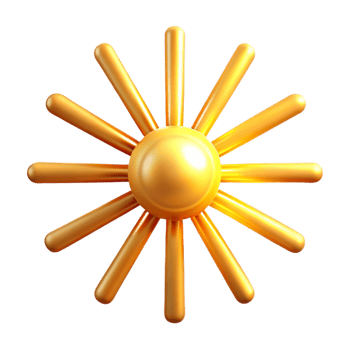 wonderful artistic Golden Sun 3D Illustration original png