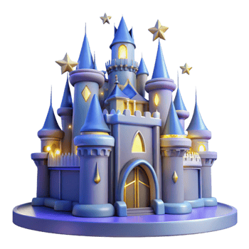 stunning abstract Enchanted Castle 3D Render original png
