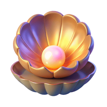 magnificent minimalist 3D Render of Pearl in Shell 4K png