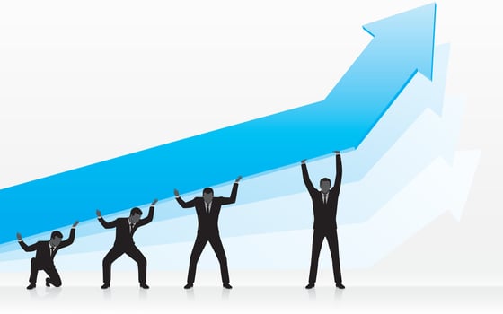 Line Graph, Business Team Concept vector
