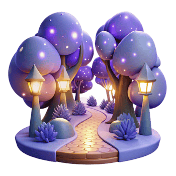 impressive rustic Enchanted 3D Forest Path Illustration premium png