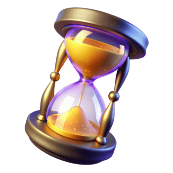beautiful contemporary 3D Golden Hourglass Illustration professional png