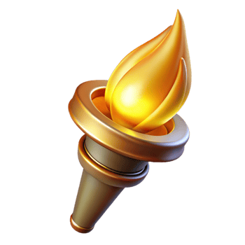 elegant classic Golden Torch 3D Render professional png