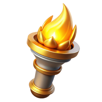 dramatic creative Golden Torch 3D Illustration high resolution png