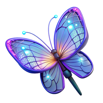 impressive vintage Luminous 3D Butterfly Illustration detailed png