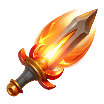 impressive contemporary Fiery Sword Illustration detailed png