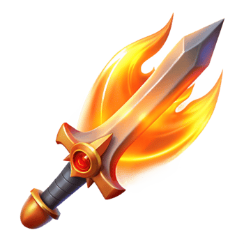 vibrant rustic Fiery Sword Illustration A Blazing Weapon Design premium png