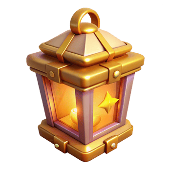 beautiful minimalist 3D Model Golden Lantern Illustration genuine png