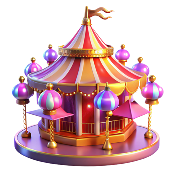 impressive artistic Whimsical 3D Carousel Illustration authentic png