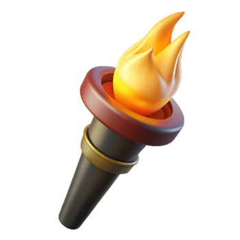 3D Flaming Torch Illustration png