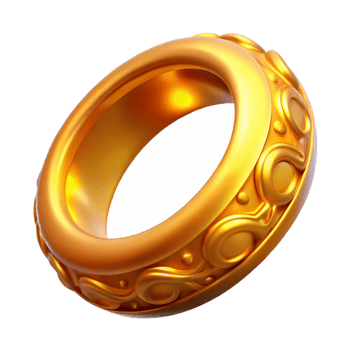 Ornate Gold Ring 3D Render png