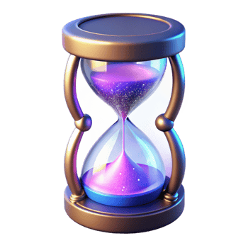 3D Hourglass Illustration Sparkling Sand png