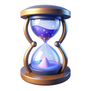 elegant abstract 3D Hourglass Illustration Cosmic Sand genuine png