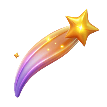 impressive abstract 3D Golden Star Trail Illustration professional png