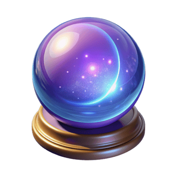 extraordinary contemporary Mystic Crystal Ball 3D Render detailed png