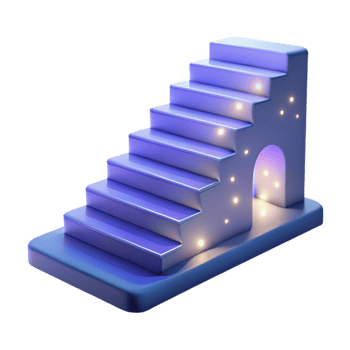 3D Render Illuminated Stairs Abstract Background png
