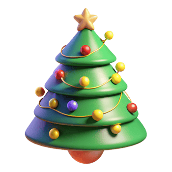 beautiful abstract 3D Render of Festive Christmas Tree professional png