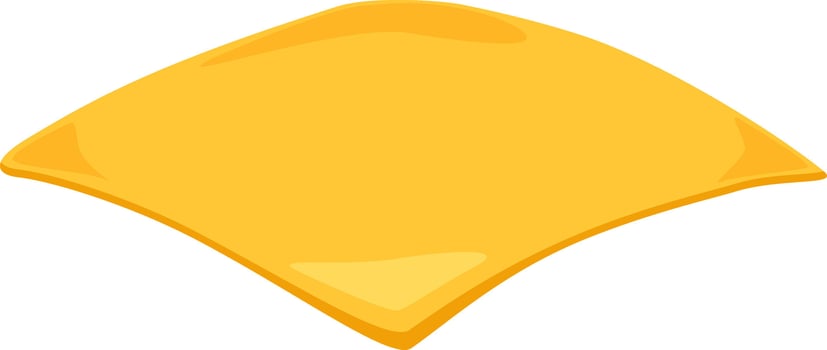 Positioning a single slice of yellow processed cheese in a diamond or rhombus shape creates a visually appealing and simple image, perfect for food related designs and illustrations vector
