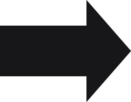 Simple black arrow pointing right on a clean white background, symbolizing direction, progress, and movement, effectively guiding viewers towards a path of advancement and success vector