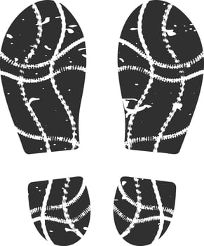 Shoe prints leaving distinct traces on a white background, creating an ideal visual for crime scenes or investigative contexts, highlighting evidence and mystery vector