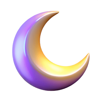 extraordinary minimalist 3D Crescent Moon Illustration authentic png