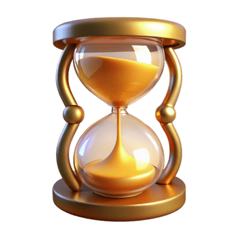 wonderful abstract Golden Hourglass 3D Render premium png