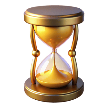 impressive rustic Golden Hourglass 3D Render genuine png