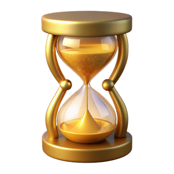 magnificent abstract Golden Hourglass 3D Render high resolution png